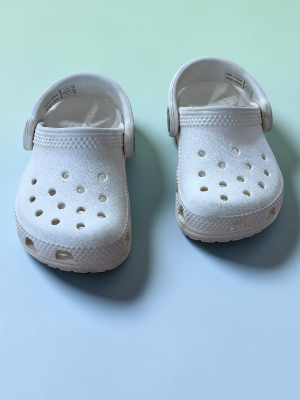 CROCS Kids White Classic Clogs with Heel Strap